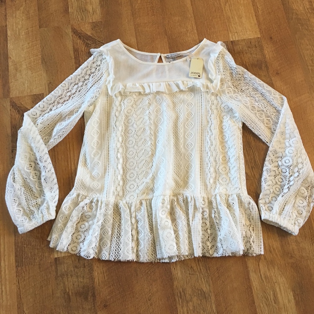 Lace peplum top